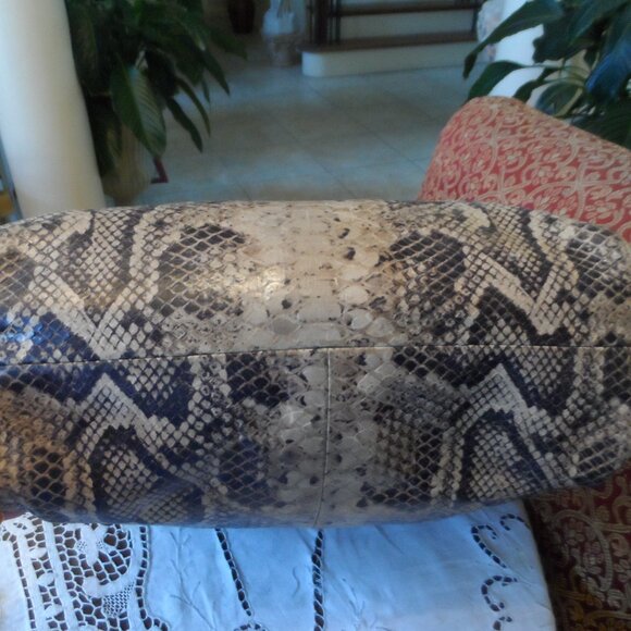 Lanvin Taupe/Beige Python Embosed Lamb Leather Tote - Picture 8 of 16